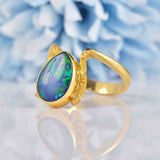 Ellibelle Jewellery Black Opal 18ct Gold Ring