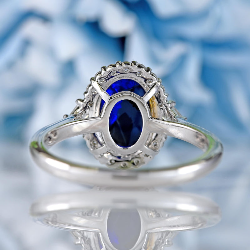 Ellibelle Jewellery Black Opal & Diamond Platinum Cluster Engagement Ring