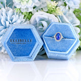 Ellibelle Jewellery Black Opal & Diamond Platinum Cluster Engagement Ring