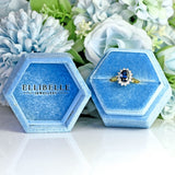 Ellibelle Jewellery Blue Sapphire & Diamond 18ct Gold Platinum Oval Cluster Ring (1.20cts)