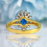 Ellibelle Jewellery Blue Sapphire & Diamond 18ct Gold Platinum Oval Cluster Ring (1.20cts)