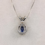 Ellibelle Jewellery Blue Sapphire & Diamond 18ct White Gold Pendant Necklace