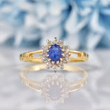 Ellibelle Jewellery Blue Sapphire & Diamond 9ct Gold Cluster Ring (0.30ct)