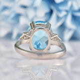 Ellibelle Jewellery Blue Topaz & Diamond 9ct White Gold Dress Ring (6.20ct)