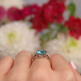 Ellibelle Jewellery Blue Zircon 18ct White Gold Solitaire Ring (5.52ct)