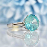 Ellibelle Jewellery Blue Zircon 18ct White Gold Solitaire Ring (5.52ct)