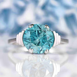 Ellibelle Jewellery Blue Zircon 9ct White Gold Single-Stone Ring (4.40ct)