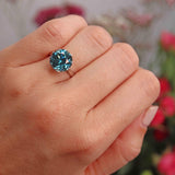 Ellibelle Jewellery Blue Zircon 9ct White Gold Solitaire Ring