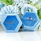 Ellibelle Jewellery Ceylon Sapphire & Diamond 18ct White Gold Three-Stone Engagement Ring (1.10cts)