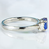 Ellibelle Jewellery Ceylon Sapphire & Diamond 18ct White Gold Three-Stone Engagement Ring (1.10cts)