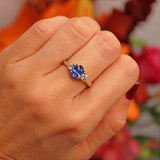 Ellibelle Jewellery Ceylon Sapphire & Diamond 18ct White Gold Three-Stone Engagement Ring (1.10cts)