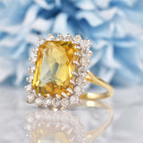 Ellibelle Jewellery Citrine & Diamond 9ct Gold Cluster Dress Ring (5.75ct)