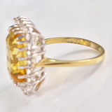 Ellibelle Jewellery Citrine & Diamond 9ct Gold Cluster Dress Ring (5.75ct)