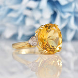 Ellibelle Jewellery Citrine & Diamond 9ct Gold Dress Ring (5.00ct)