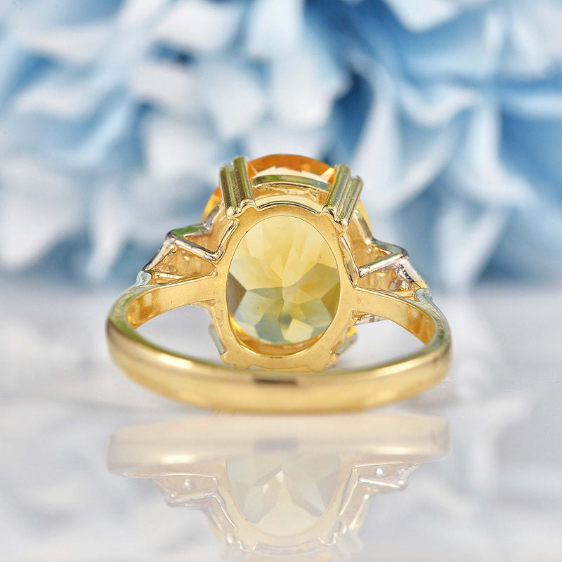 Ellibelle Jewellery Citrine & Diamond 9ct Gold Dress Ring (5.00ct)