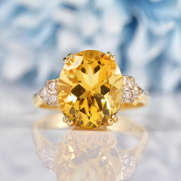 Ellibelle Jewellery Citrine & Diamond 9ct Gold Dress Ring (5.00ct)