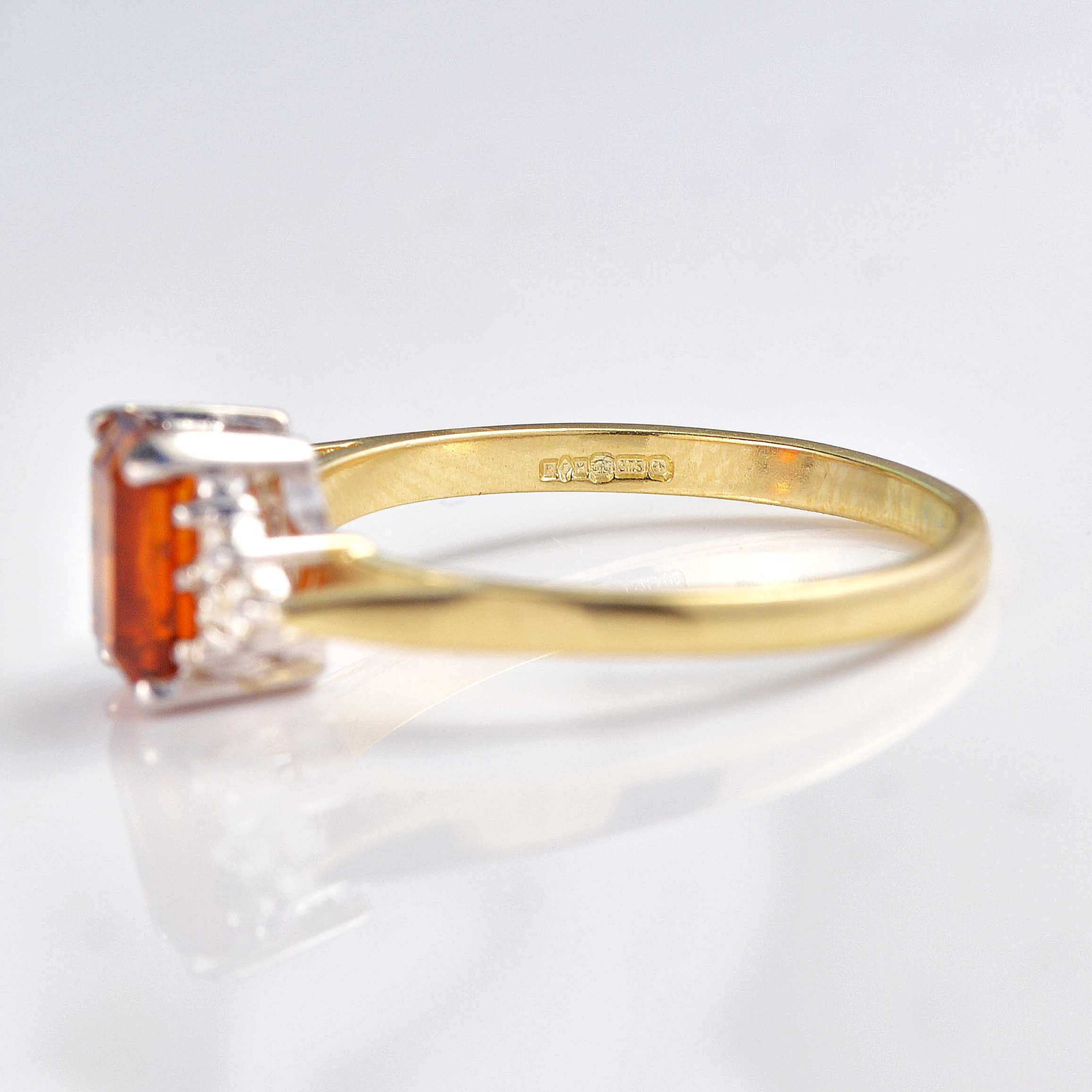 Ellibelle Jewellery Citrine & Diamond 9ct Gold Seven-Stone Ring