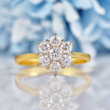 Ellibelle Jewellery Diamond 18ct Gold Daisy Cluster Ring (0.75cts)