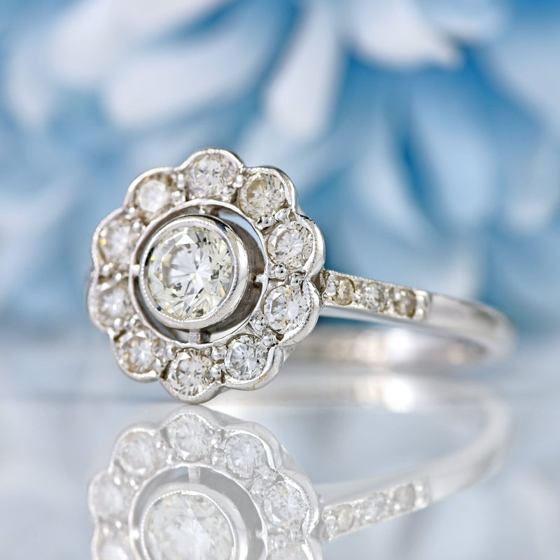 Ellibelle Jewellery Diamond 18ct White Gold Floral Cluster Ring (0.70cts)