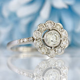 Ellibelle Jewellery Diamond 18ct White Gold Floral Cluster Ring (0.70cts)