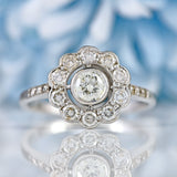 Ellibelle Jewellery Diamond 18ct White Gold Floral Cluster Ring (0.70cts)