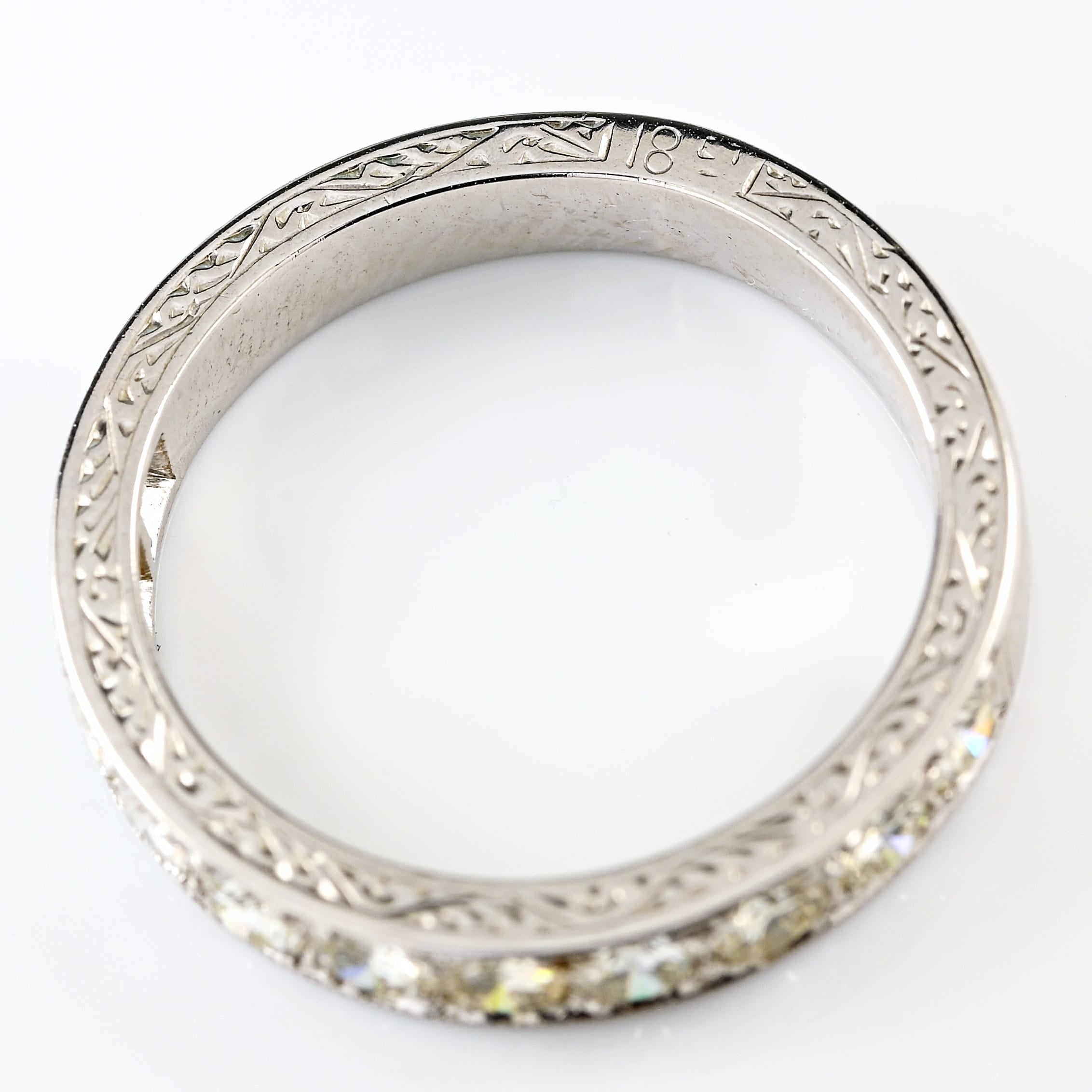 Ellibelle Jewellery Diamond 18ct White Gold Half-Eternity Wedding Band Ring (0.77cts)