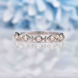 Ellibelle Jewellery Diamond 9ct White Gold Wavy Stacking Band Ring