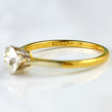 Ellibelle Jewellery Edwardian 0.82ct Old European Cut Diamond 18ct Gold & Platinum Solitaire Ring