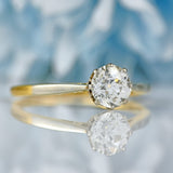 Ellibelle Jewellery Edwardian 0.82ct Old European Cut Diamond 18ct Gold & Platinum Solitaire Ring