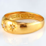 Ellibelle Jewellery Edwardian 18ct Gold Old Cut Diamond Star-Set Gypsy Ring