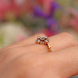 Ellibelle Jewellery Edwardian 18ct Gold & Platinum Diamond Scrollwork Cluster Ring