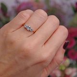 Ellibelle Jewellery Edwardian 18ct Gold & Platinum Diamond Three-Stone Engagement Ring (0.67cts)