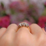 Ellibelle Jewellery Edwardian 18ct Gold & Platinum Old-Mine-Cut Diamond Three-Stone Engagement Ring (1.25cts)