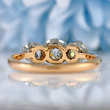 Ellibelle Jewellery Edwardian 18ct Gold & Platinum Old-Mine-Cut Diamond Three-Stone Engagement Ring (1.25cts)
