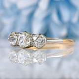 Ellibelle Jewellery Edwardian 18ct Gold & Platinum Old-Mine-Cut Diamond Three-Stone Engagement Ring (1.25cts)