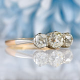 Ellibelle Jewellery Edwardian 18ct Gold & Platinum Old-Mine-Cut Diamond Three-Stone Engagement Ring (1.25cts)
