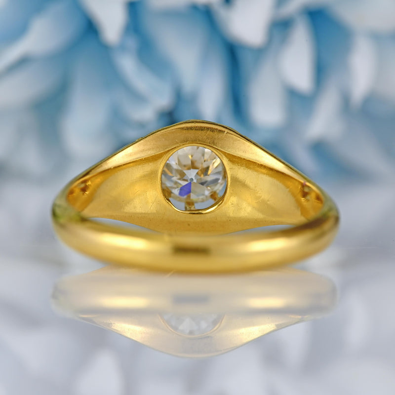 Ellibelle Jewellery Edwardian 18ct Yellow Gold Diamond Solitaire Engagement Ring