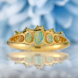 Ellibelle Jewellery Edwardian Australian Opal 18ct Gold Five-Stone Ring