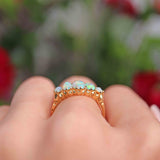 Ellibelle Jewellery Edwardian Australian Opal 18ct Gold Five-Stone Ring
