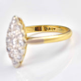 Ellibelle Jewellery Edwardian Diamond 18ct Gold & Platinum Marquise Ring