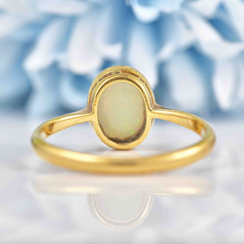 Ellibelle Jewellery Edwardian Opal 18ct Gold Solitaire Ring