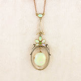 Ellibelle Jewellery Edwardian Opal & Peridot 15ct Gold Pendant Necklace