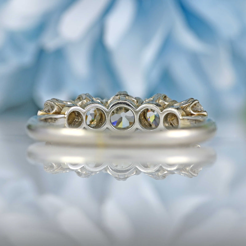 Ellibelle Jewellery Edwardian Platinum Old-European Cut Diamond Five-Stone Ring (0.85cts)
