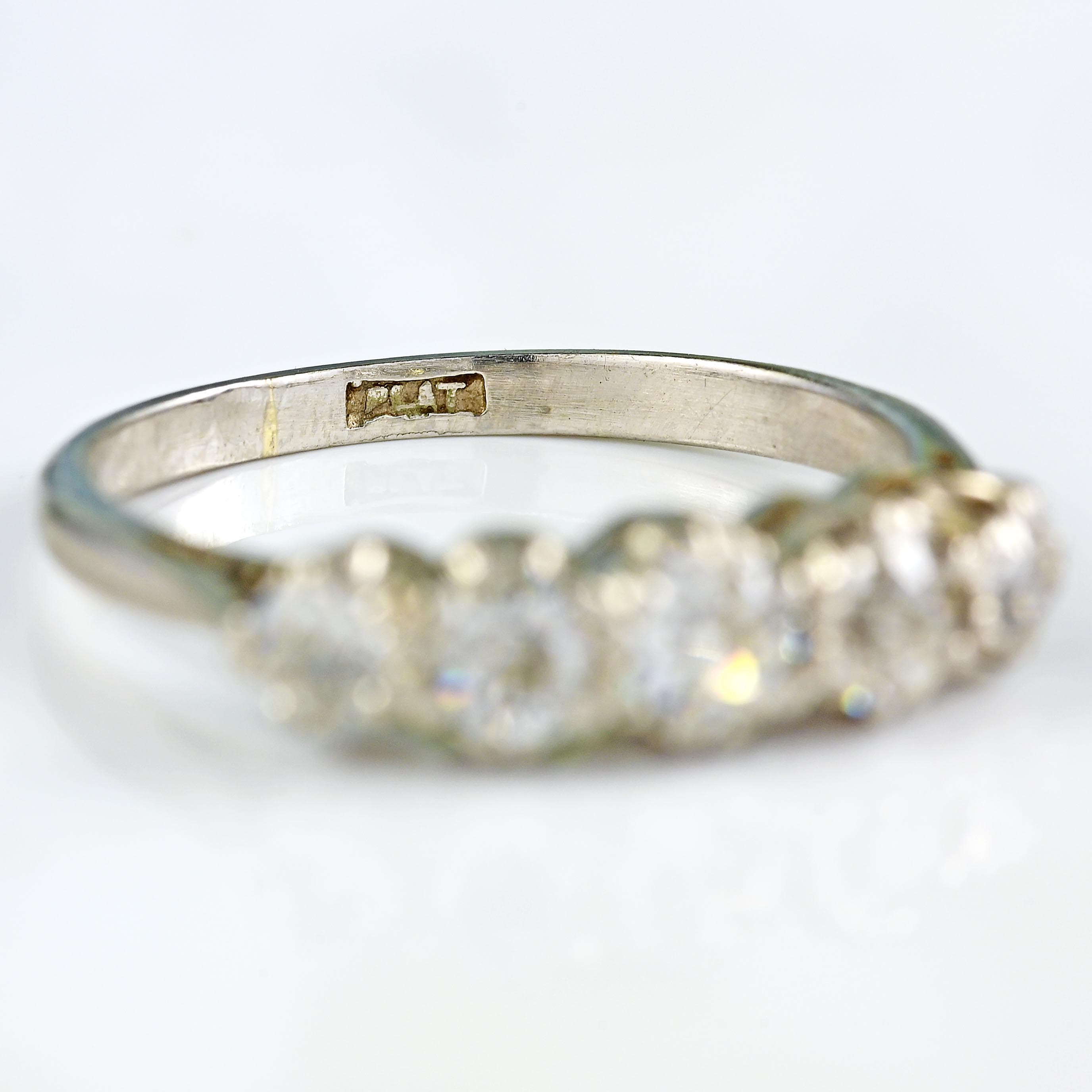 Ellibelle Jewellery Edwardian Platinum Old-European Cut Diamond Five-Stone Ring (0.85cts)