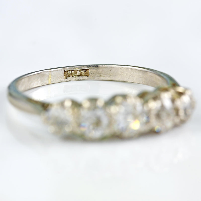 Ellibelle Jewellery Edwardian Platinum Old-European Cut Diamond Five-Stone Ring (0.85cts)
