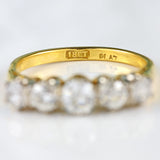 Ellibelle Jewellery Edwardian Platinum Old-European-Cut Diamond Five-Stone Ring (1.26cts)