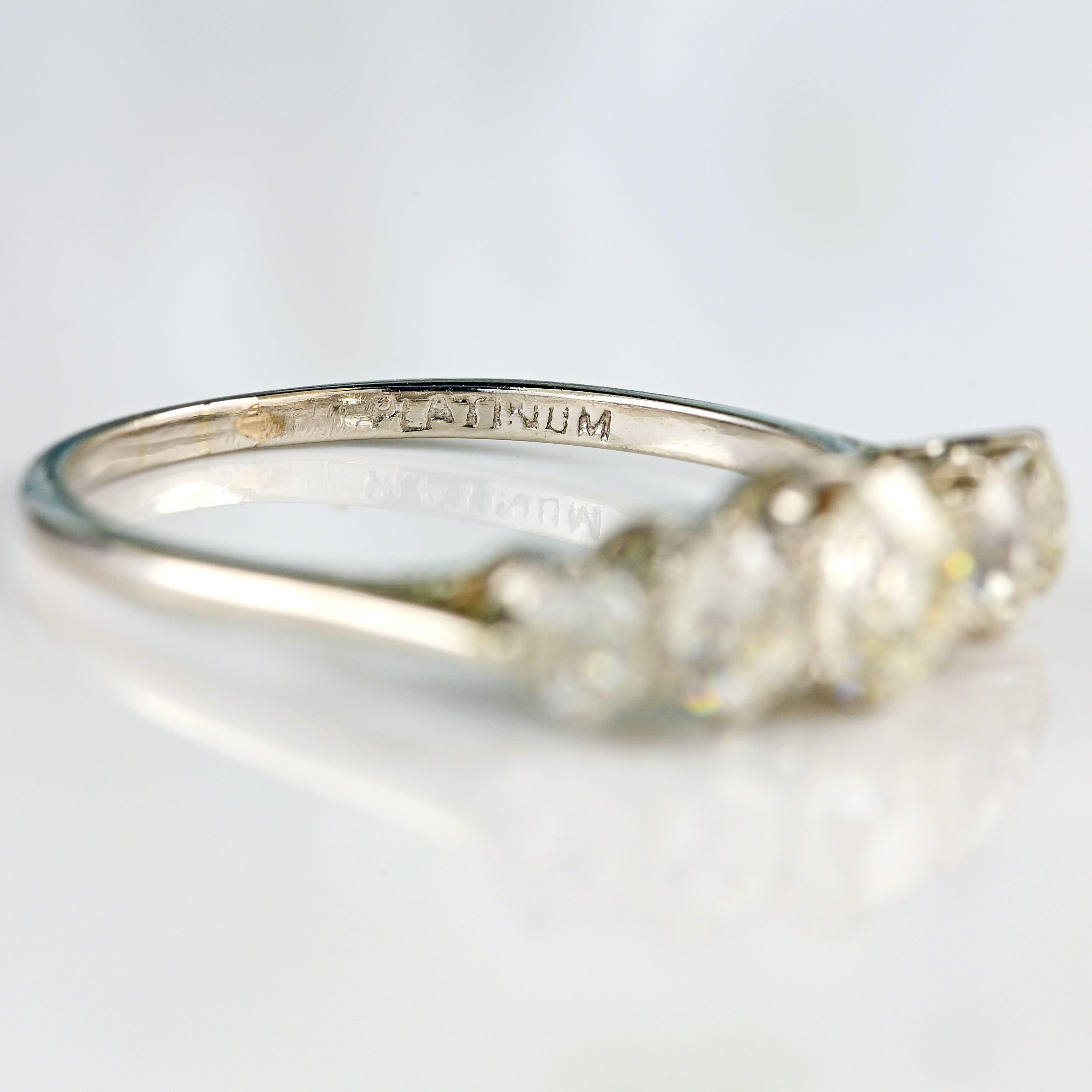 Ellibelle Jewellery Edwardian Platinum Old-European-Cut Diamond Five-Stone Ring (1.26cts)