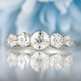 Ellibelle Jewellery Edwardian Platinum Old-European-Cut Diamond Five-Stone Ring (1.26cts)