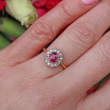 Ellibelle Jewellery Edwardian Ruby & Diamond 18ct Gold Platinum Cluster Engagement Ring