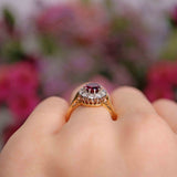 Ellibelle Jewellery Edwardian Ruby & Diamond 18ct Gold Platinum Cluster Ring